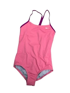 Nike Girls Racerback One Piece Swimsuit, Lotus Pink Medium Per - Picture 1 of 5