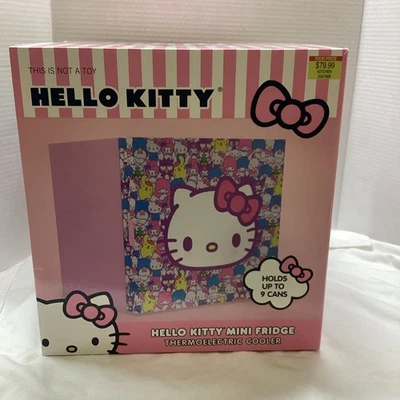 Hello Kitty 9 Can Dorm Size Thermoelectric Small Cooler/mini Fridge AC/DC NIB - Image 1 of 4