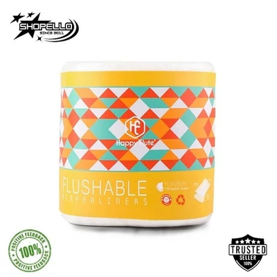 Small Roll Bamboo Fabric Baby Wipes Flushable Nappy & Cloth Diaper Liners 100pcs - Image 1 of 4