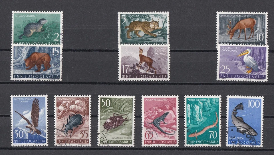 Yugoslavia 1954 animales peces pájaros usados Foto 1 de 1