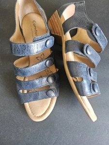 COMFORTTIVA - MARINEBLAUE LEDER-SANDALEN MIT PILLOW-TOP GR. 7,5 W - Bild 1 von 8