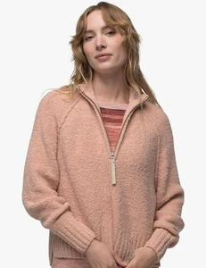 PRANA Blazing Star Sweater Pink Sands Half-Zip Pullover Wollmischung Gr. Small - Bild 1 von 12