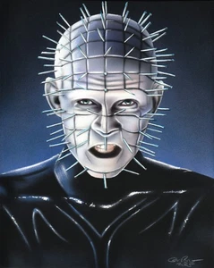 Pinhead Hellraiser 8x10 Original Painting Airbrush Horror Movies Cenobites - Picture 1 of 7