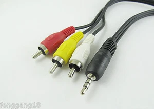 1pcs 3.5mm 1/8" Male Stereo Plug to 3 RCA Male Plug Audio Video AV Adapter Cable - Picture 1 of 2