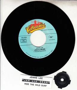 JAN AND DEAN Jennie Lee & Ride The Wild Surf 7" 45 record NEW + juke box strip - Picture 1 of 1