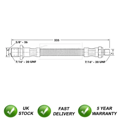 Manguera de embrague delantera izquierda SJR compatible con MG MGB 1962-1980 1,8 3,5 GVP1001 Foto 1 de 4