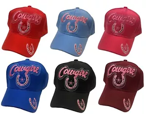 Gorra ajustable de béisbol precurvada bordada vaquera para mujer niña - Imagen 1 de 8