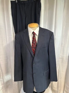 Versace Collection Suit Mens 54 IT 44 US Gray Pinstripe Wool Suit Size - Picture 1 of 13