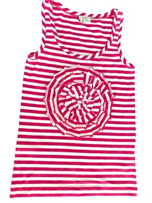 Camiseta sin mangas XS Kate Spade rosa blanco a rayas con volantes circulares para mujer’s Foto 1 de 4