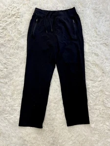 Lululemon black wide leg yoga pants With Zippered Pockets & Drawstring Sz Medium - Picture 1 of 5