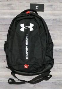 New! UNDER ARMOUR Black/Silver Logo UA Hustle 5.0 Backpack - Afbeelding 1 van 6