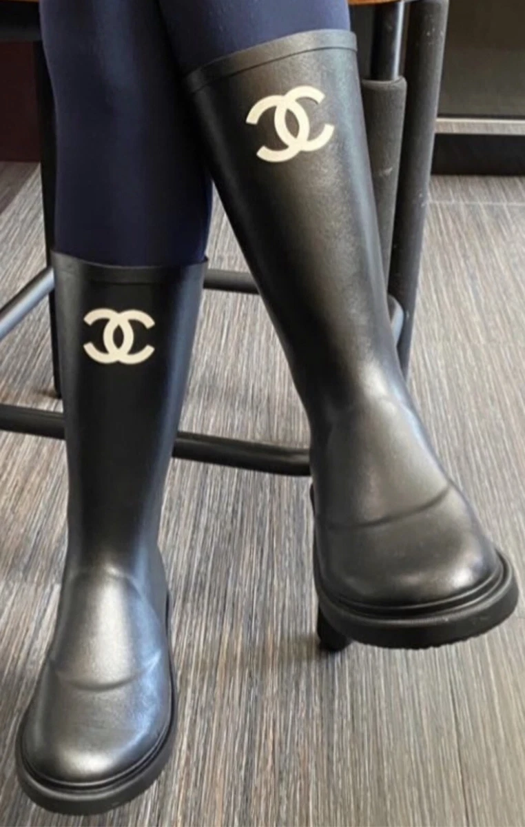 CHANEL Low 3/4 to 1 1/2 Inch Rain Boots for Women for sale | eBay