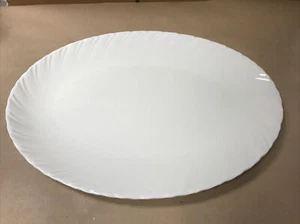 Beautiful White Ceramic Dinner Platter 17-3/8” in Length  - Picture 1 of 7