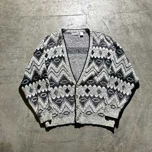 Vintage Method Geometric Cardigan Men’s Size Large Made In Korea - Picture 1 of 6
