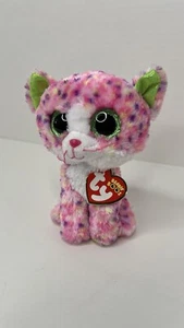 Ty Beanie Boos Sophie Katze 6 Zoll rosa grün gesprenkelt Stofftier Plüschtier mit Etikett - Bild 1 von 8