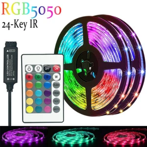 1-30M TV RGB Cambia Colore Nastro Luci 5050 Striscia LED Armadio Cucina - Foto 1 di 21