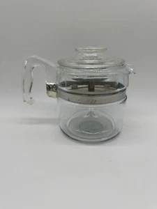 Vintage PYREX Flameware Glass Percolator 4 Cup Coffee Pot 7754-B - Picture 1 of 24