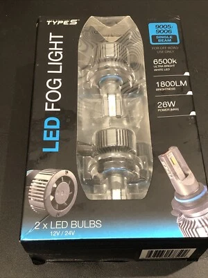 TYPE S 9005/9006 Smart LED Fog Light Single Beam Replacement Pair New - Изображение 1 из 4