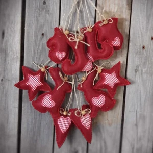 Diseño Tela Árbol Decoración 10 Piezas Navidad Árbol Decoración Hecho a Mano - Imagen 1 de 1