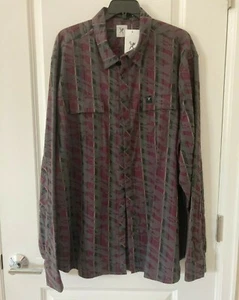 Marx Ecko Cut & Sew Casual Shirt Gray/Burgundy Long Sleeve Size XL NWT - Picture 1 of 2