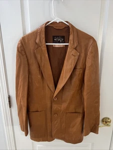Vintage Abritro brauner Leder Blazer Jacke Gr. 38C - Bild 1 von 10
