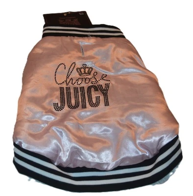 JUICY COUTURE Ropa para Perro Elige CHAQUETA BOMBARDERO JUGOSA Rosa Plata Talla M/L Foto 1 de 4