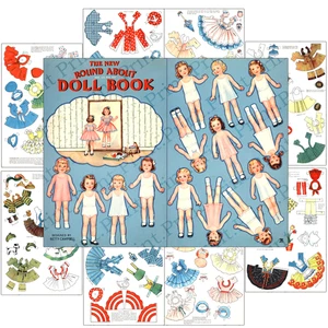 Antike Vintage Papierpuppe Repro Rundum Puppenbuch 10 Seiten Betty Campbell - Bild 1 von 2