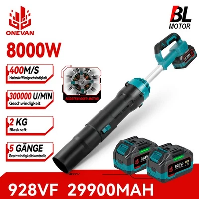 ONEVAN Für Makita 18V Akku Gebläse Turbogebläse Laubbläser Laubgebläse Turbofan Blower