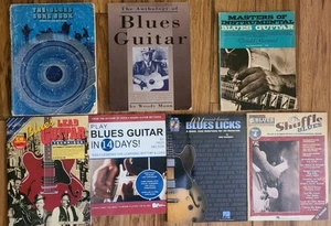 Lot Of 7 Blues Guitar Sheet Music Books Tabs Method - Picture 1 of 2