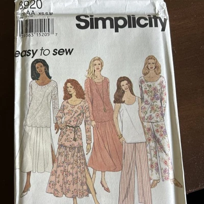 Simplicity Pattern 8920 Misses Pants, Skirt, Tank Top & Tunic Sz XS-M - Image 1 of 3