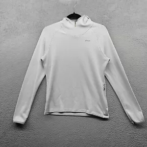 Asics Womens Hooded Sweater Gray Knit Long Sleeve Zip Pullover Size L - Picture 1 of 16