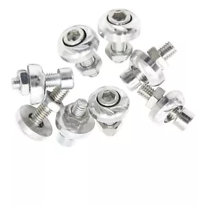 8pcs 6mm Aluminum License Plate Bolt Screw Nuts Silver Tone for Car Motorcycle - Bild 1 von 6