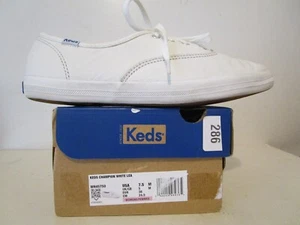 Keds Champion Womens WH45750 Leather Lace Up Fashion Sneakers White Lea Size 7.5 - Picture 1 of 6