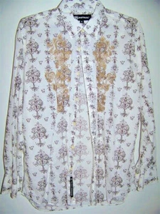 PJ PETROL Men's LS Embroidered Design Casual Shirt Large - Picture 1 of 7