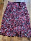 Ruby Rd Broomstick Skirt Maxi Pleated Size 16 Abstract Red Artsy Boho Flowy 
