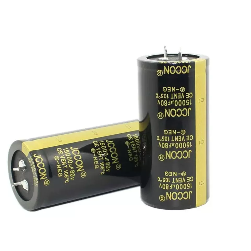 2pcs 15000uf 80V JCCON Black Gold Audio Amplifier Filter Capacitor 35x70mm - Image 1 of 4