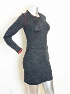 NWT Rag & Bone Andee Merino Wool Long Sleeve Dress Gray/ Red XS - Picture 1 of 5