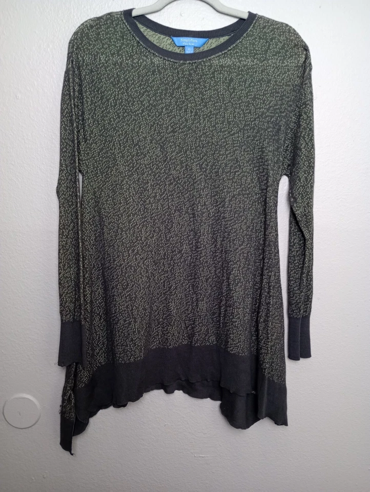 Suéter túnica Simply Vera Wang talla XL cuello redondo cáñamo alpino sueño  Foto 1 de 4