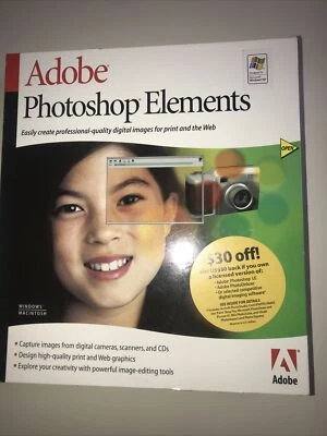 Adobe Photoshop Elements CD in box w/Serial # - Image 1 of 4