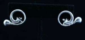 Tiffany & Co. Sterling Silver Horn Shaped Earrings - Picture 1 of 2