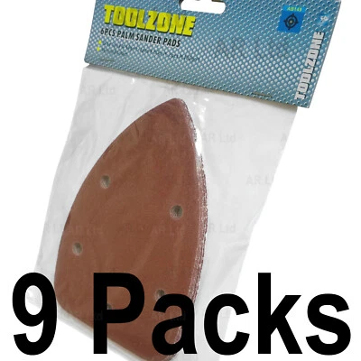 TOOLZONE 54pc Mouse Sanding Sheets for Black & Decker Bosch Mouse Palm Detail Sander Pads