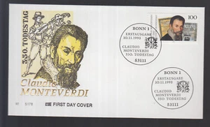 BRD Bund FDC 1993  - 350 Todestag des Komponisten Claudio Monteverdi - Picture 1 of 1