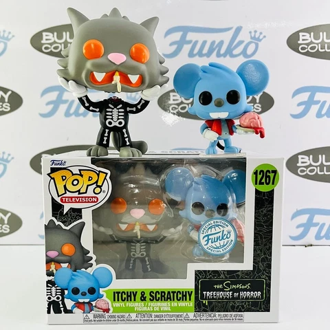 Simpsons Treehouse of Horror Itchy & Scratchy Skeleton #1267 Funko Pop Vinyl NEW Cover