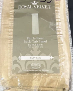 JCP Royal Velvet Supreme, Soft Gold, Pinch Pleat Back Tab Panel 25" x 84"  NWT - Picture 1 of 3