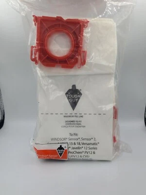 Tough Guy 3ZJH6, Commercial Hi-Filtration Vacuum Bag, 3-Ply, 10 Pack - Image 1 of 4