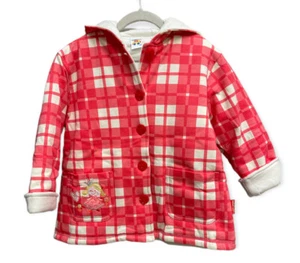 Girls Mini Car Red Button Font Hooded Coat Jacket Size 4 - Picture 1 of 12
