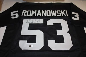 OAKLAND RAIDERS Bill Romanowski #53 SIGNED CUSTOM Home BLACK JERSEY Beckett Coa - Picture 1 of 3