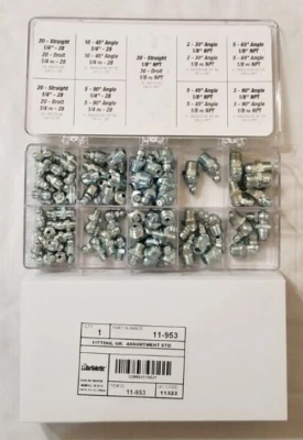 Kit de montaje de grasa estándar de 100 piezas LubriMatic surtido de grasa Zerk 11-953 Foto 1 de 4