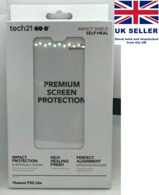 tech21 Huawei P20 Lite Impact Shield Screen Protector 3 Layer Self Heal Clear To - Image 1 of 3