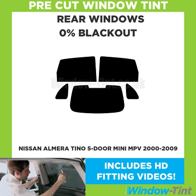 Für Nissan Almera Tino 5-door MPV 2000-09 Vor Cut Fenster Farbe 0% Blackout Film - Image 1 of 4